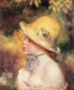 Young Girl in a Straw Hat Pierre Renoir